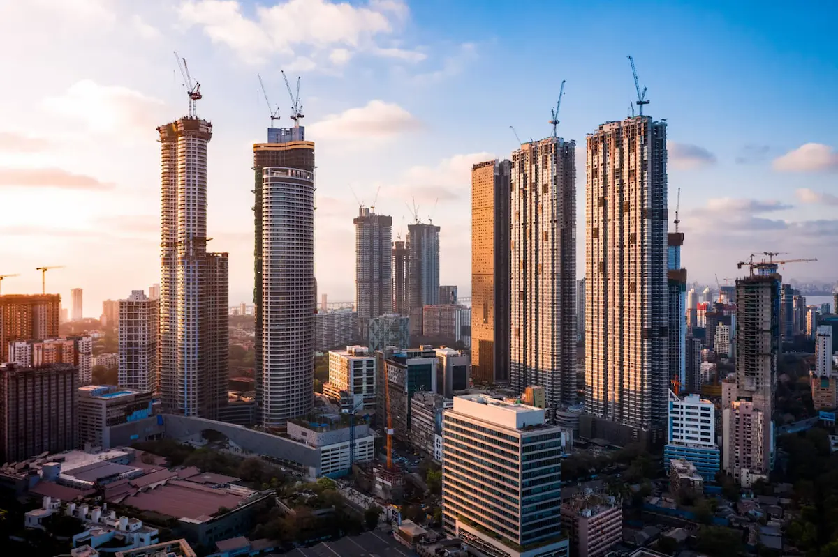 Skyline skyscrapers construction